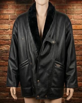 Giacca in Pelle Nera Taglia XL