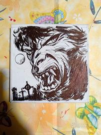 Disegno su tela - Lupo mannaro