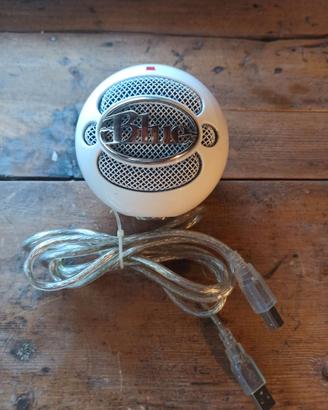 Microfono USB Blue Snowball bianco design sferico