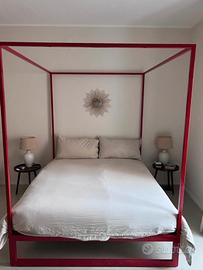 Letto baldacchino design ferro indistriale