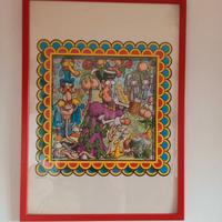 Stampa disegno Jacovitti (con cornice) .53x73 cm