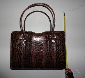 BORSA IN VERA PELLE DI COCCODRILLO, Vintage