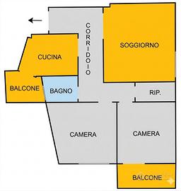 Luminoso trilocale 102 mq