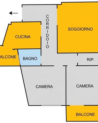 Luminoso trilocale 102 mq