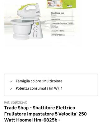 Frullatore e impastatrice 