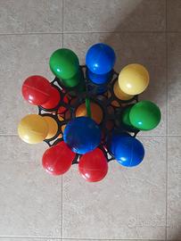 set completo di birilli da gioco con 2 bocce 