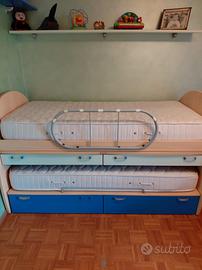 Letto  Cassettone estraibile e Scrivania Colombini