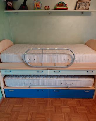 Letto  Cassettone estraibile e Scrivania Colombini