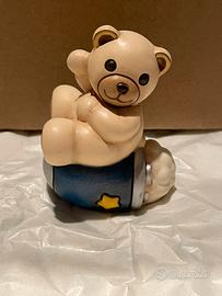 Teddy astronauta su razzo ceramica Thun nuova