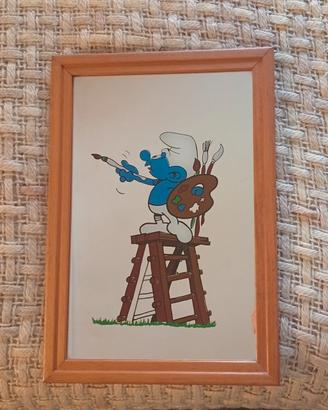 Specchio con Puffo pittore/artista