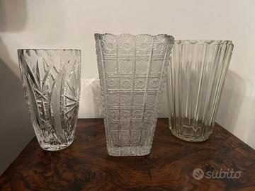 3 vasi cristallo d’epoca