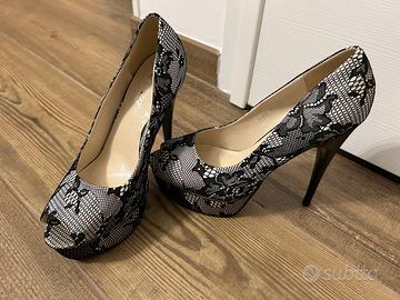 Décolleté in pizzo tacco 14 cm taglia 40