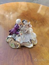 Statuina porcellana pizzo Dresda vintage '50/'60