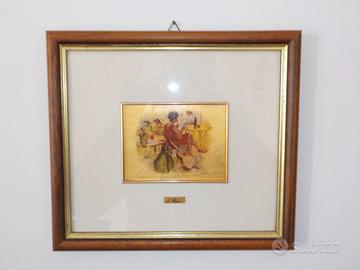 Serigrafia d'oro ENRICO FELISARI in QUADRO-CREMONA