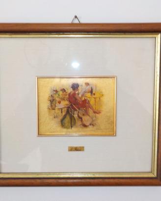 Serigrafia d'oro ENRICO FELISARI in QUADRO-CREMONA