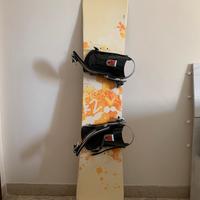 Tavola snowboard con attacchi 140cm