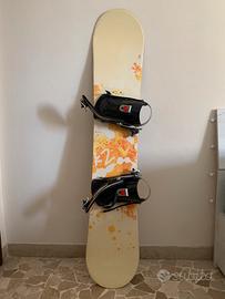 Tavola snowboard con attacchi 140cm