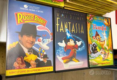 3 vhs Roger Rabbit, Bambi e Fantasia ed. ITA