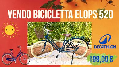 Bicicletta Elops 520 blu acciaio taglia S/M