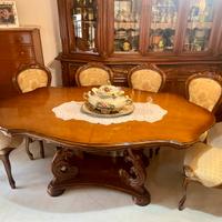 Tavolo da pranzo in legno con 6 sedie allungabile