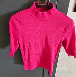 T-shirt a righe fucsia Zara taglia S