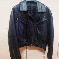 Giacca donna di pelle nera vintage 