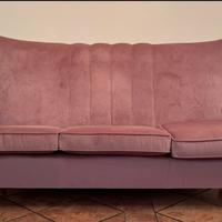 Divano Vintage Rosa Antico, Design Mid-Century