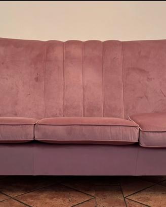 Divano Vintage Rosa Antico, Design Mid-Century