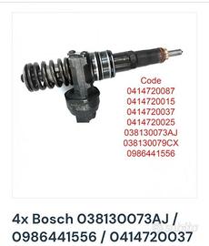 Bosch Iniettori N.4 Audi Vw seat Skoda Pompa Iniet