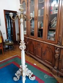 Attaccapanni in legno bianco e Ottone anni 50 vint