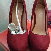 Scarpe Décolleté pumps bordeaux con Plateau nr 37