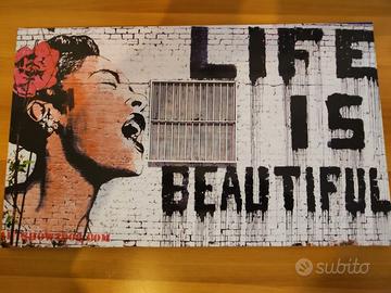 Riproduzione opera di Banksy "Life Is Beautiful"