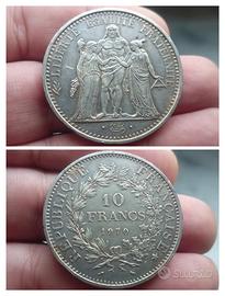 Argento 10 Franchi Francia 1970 Moneta 