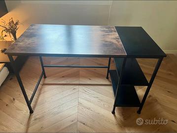 Scrittoio stile vintage industriale, legno/metallo