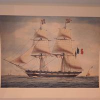 6 riproduzioni a colori navi a vela dell'800