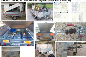 CRESCI  CARRELLO RIMORCHIO Targa AC 54564 Portata 