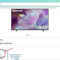 Samsung TV QLED QE55Q60AAUXZT, Smart TV 55" Alexa