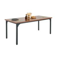 Tavolo da Pranzo Rettangolare con Gambe in Ferro