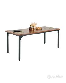 Tavolo da Pranzo Rettangolare con Gambe in Ferro