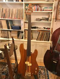 Basso elettrico fretless di liuteria (Poniz 1980)