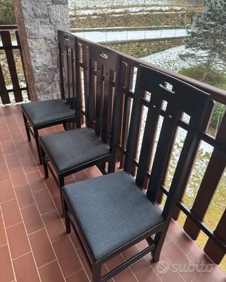 3 sedie Cassina Ingram numerate George Mackintosh