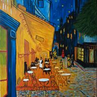 Van Gogh . Terrazza Sul Bar - Quadro ad Olio Su T