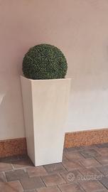 vaso arredo con pianta finta inclusa