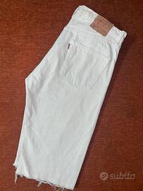 Pantaloncino levi’s 501 panna w32 100% cotone