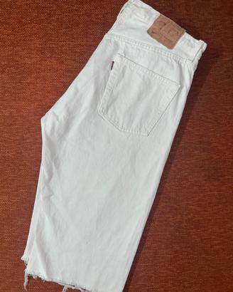 Pantaloncino levi’s 501 panna w32 100% cotone