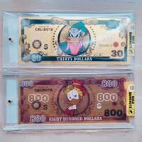 Topolino variant PK e Gastone Gold banknotes - Dis