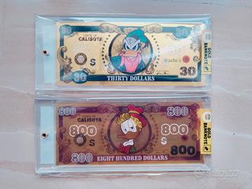 Topolino variant PK e Gastone Gold banknotes - Dis