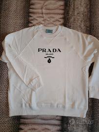 felpa bianca PRADA taglia L  uomo donna unisex 