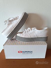 Superga 2790 Platform 37 White Black Stripes 