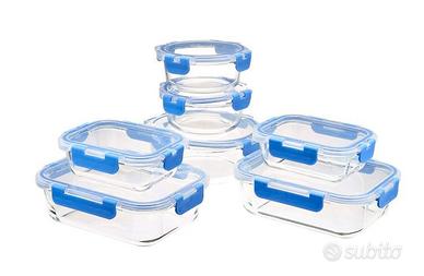 Contenitori in Vetro per Alimenti con coperchi blo